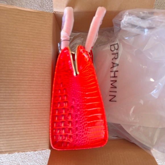 Brahmin Caroline Melbourne Genuine Leather Orange - Never Used - Picture 7 of 14